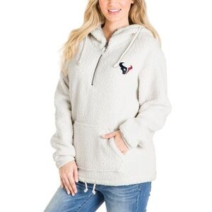 New Era Women’s Houston Texans Sherpa Quarter-Zip Pullover Hoodie